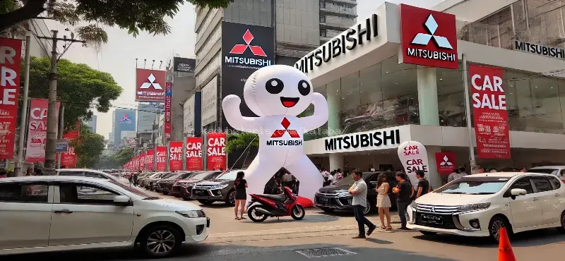 Mitsubishi Jakarta Tingkatkan Penjualan dengan Balon Joget Unik